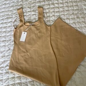 Endless Rose Beige Sleeveless Ribbed knit Maxi Dress